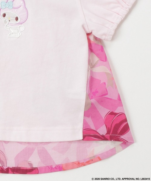 HAKKA BABY（ハッカベビー）の「【ハッカキッズ×サンリオキャラクターズ】［ベビー］オリジナルプリント半袖Ｔシャツ（Tシャツ/カットソー・キッズ・オフホワイト/杢グレー/サックスブルー/ピンク・LARGE）」の5枚目の写真