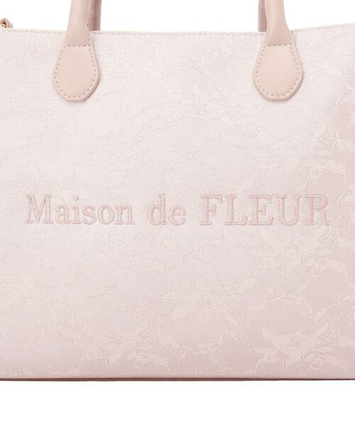 Maison de FLEUR(メゾンドフルール)の「レース2Wayトートバッグ(ハンドバッグ・レディース・ブラック/ピンク・FREE)」の9枚目の写真
