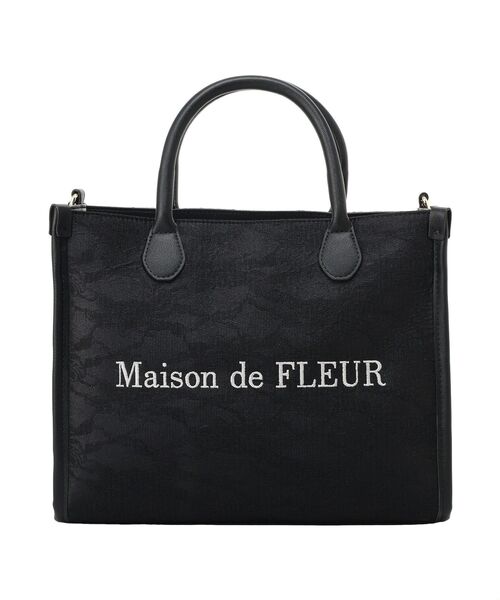 Maison de FLEUR(メゾンドフルール)の「レース2Wayトートバッグ(ハンドバッグ・レディース・ブラック/ピンク・FREE)」の11枚目の写真
