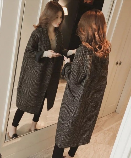 Ritzy(リッツィー)の「グレンチェックチェスターコート(チェスターコート・レディース・ブラウン・LARGE/MEDIUM)」の5枚目の写真