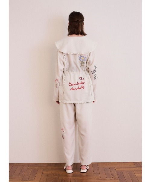 COEL（コエル）の「ヴィンテージ刺繍パンツ（その他パンツ・レディース・アイボリー/ブラック・38/36）」の6枚目の写真