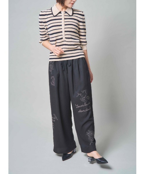 COEL（コエル）の「ヴィンテージ刺繍パンツ（その他パンツ・レディース・アイボリー/ブラック・38/36）」の9枚目の写真