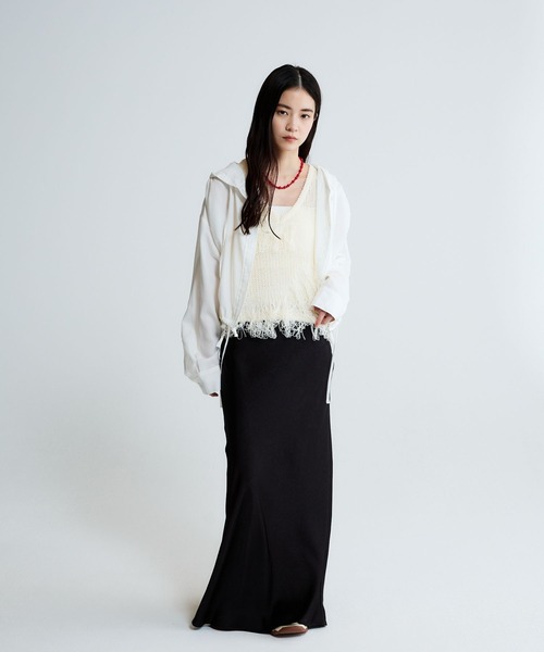 JEANASIS(ジーナシス)の「ドロストショートシャツフーディ/650633(シャツ/ブラウス・レディース・チェック/ブラック/ホワイト・FREE)」の6枚目の写真