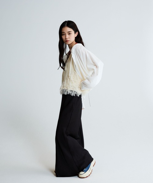 JEANASIS(ジーナシス)の「ドロストショートシャツフーディ/650633(シャツ/ブラウス・レディース・チェック/ブラック/ホワイト・FREE)」の7枚目の写真