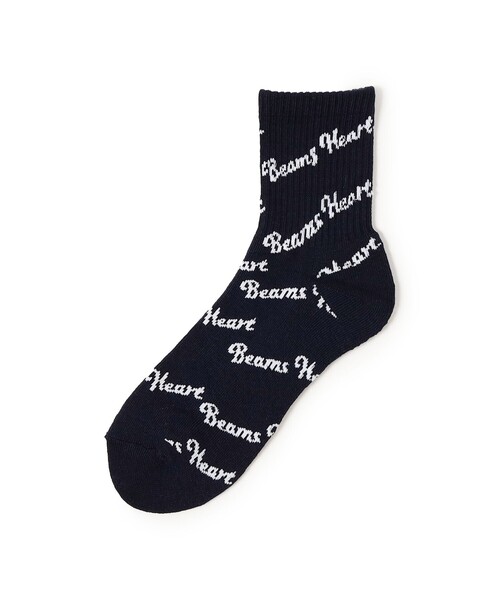 BEAMS HEART(ビームスハート)の「BEAMS HEART 斜めロゴ ソックス(ソックス/靴下・メンズ・ホワイト/ブラック/ネイビー/ベージュ・ONE SIZE)」の4枚目の写真