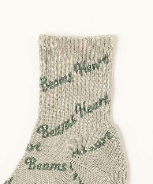 BEAMS HEART(ビームスハート)の「BEAMS HEART 斜めロゴ ソックス(ソックス/靴下・メンズ・ホワイト/ブラック/ネイビー/ベージュ・ONE SIZE)」の5枚目の写真