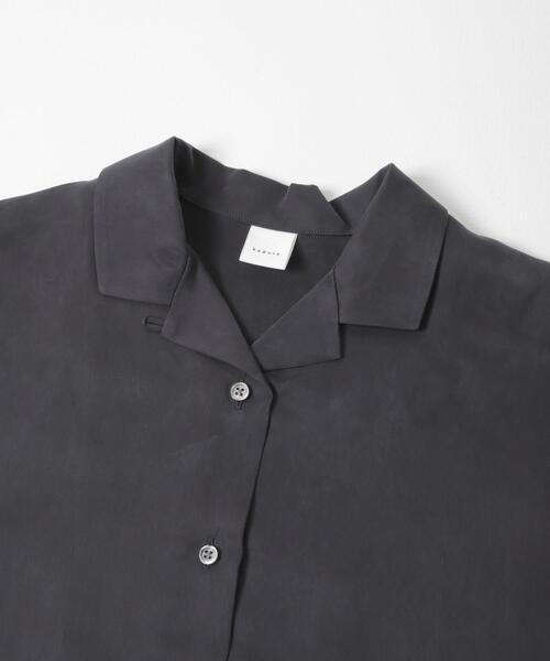 かぐれ（カグレ）の「キュプラオープンカラーシャツ（シャツ/ブラウス・レディース・ネイビー/ブラック・FREE）」の21枚目の写真