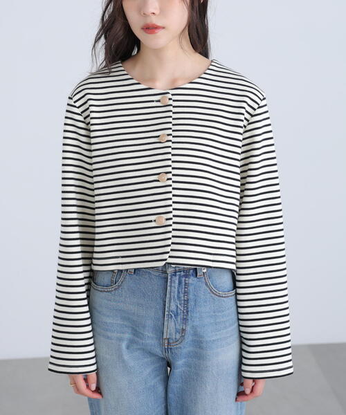 FREE'S MART（フリーズマート）の「◆金ボタンノーカラージャケット（ノーカラージャケット・レディース・ネイビー/ブラック系その他・FREE）」の11枚目の写真