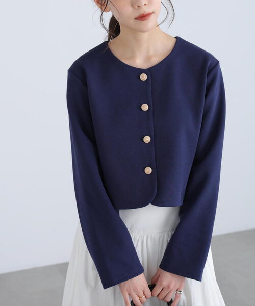 FREE'S MART（フリーズマート）の「◆金ボタンノーカラージャケット（ノーカラージャケット・レディース・ネイビー/ブラック系その他・FREE）」の18枚目の写真