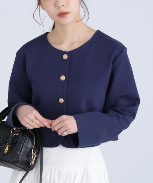 FREE'S MART（フリーズマート）の「◆金ボタンノーカラージャケット（ノーカラージャケット・レディース・ネイビー/ブラック系その他・FREE）」の22枚目の写真