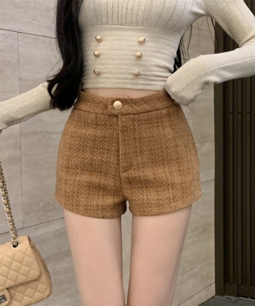 おしゃれスタ(オシャレスタ)の「きれいめツイードショートパンツ(その他パンツ・レディース・ブラック/ホワイト/キャメル/レッド・S/M/L)」の16枚目の写真