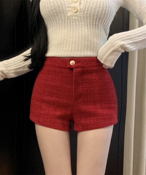 おしゃれスタ(オシャレスタ)の「きれいめツイードショートパンツ(その他パンツ・レディース・ブラック/ホワイト/キャメル/レッド・S/M/L)」の21枚目の写真