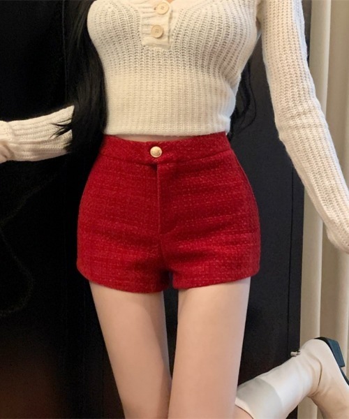 おしゃれスタ(オシャレスタ)の「きれいめツイードショートパンツ(その他パンツ・レディース・ブラック/ホワイト/キャメル/レッド・S/M/L)」の22枚目の写真