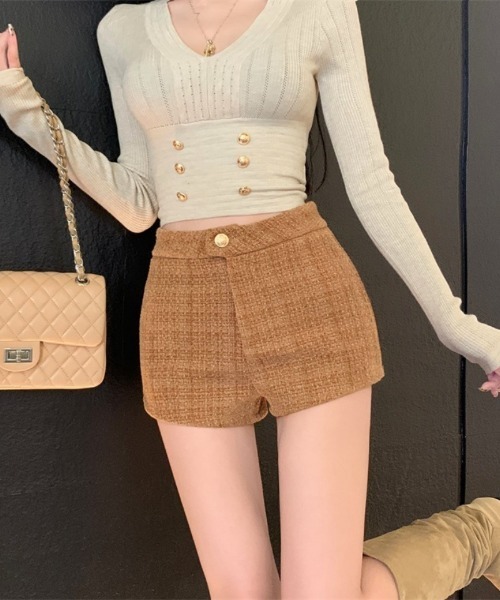 おしゃれスタ(オシャレスタ)の「きれいめツイードショートパンツ(その他パンツ・レディース・ブラック/ホワイト/キャメル/レッド・S/M/L)」の18枚目の写真