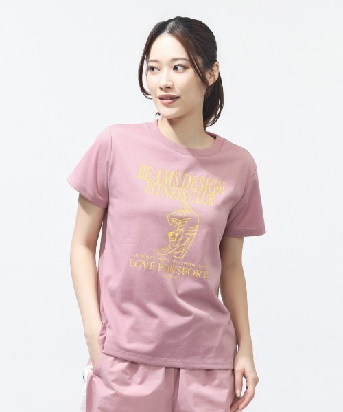 TIGORA by BEAMS DESIGN（ティゴラバイビームスデザイン）の「ティゴラ ビームス TIGORA by BEAMS DESIGN フィットネスグラフィックTシャツ（Tシャツ/カットソー・レディース・ピンク/グリーン/ブルーグレー・XL/L/M/S）」の3枚目の写真