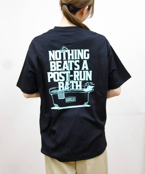 CHUMS(チャムス)の「CHUMS/チャムス COTTON DRY Post-Run Bath Pocket TEE(Tシャツ/カットソー・メンズ・ブラック/ホワイト・L/M/S)」の2枚目の写真