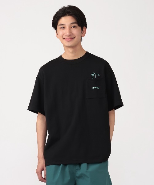 CHUMS(チャムス)の「CHUMS/チャムス COTTON DRY Post-Run Bath Pocket TEE(Tシャツ/カットソー・メンズ・ブラック/ホワイト・L/M/S)」の6枚目の写真