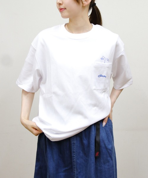 CHUMS(チャムス)の「CHUMS/チャムス COTTON DRY Post-Run Bath Pocket TEE(Tシャツ/カットソー・メンズ・ブラック/ホワイト・L/M/S)」の21枚目の写真