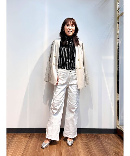 BROOKS BROTHERS(ブルックスブラザーズ)の「ビスコースクレープ ドットプリント タイネックブラウス(シャツ/ブラウス・レディース・ブラック・SMALL/X-SMALL/LARGE/MEDIUM)」の4枚目の写真