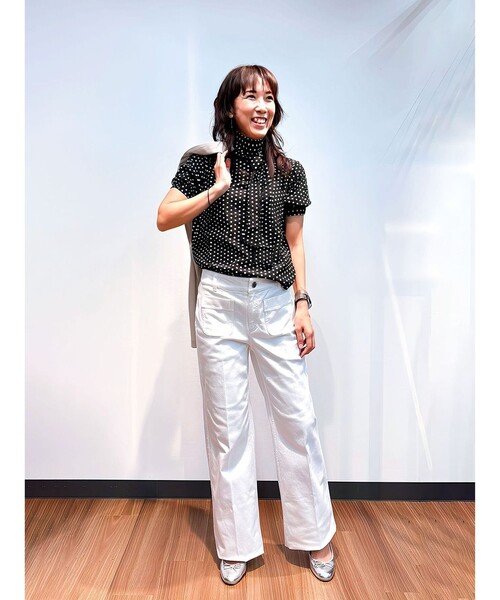 BROOKS BROTHERS(ブルックスブラザーズ)の「ビスコースクレープ ドットプリント タイネックブラウス(シャツ/ブラウス・レディース・ブラック・SMALL/X-SMALL/LARGE/MEDIUM)」の5枚目の写真