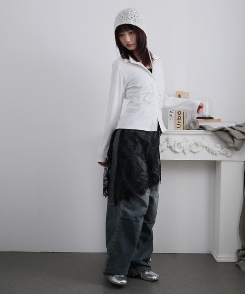 Ulysses(ユリシス)の「レースレイヤードアシメスカート(スカート・レディース・ホワイト/ブラック・F)」の19枚目の写真