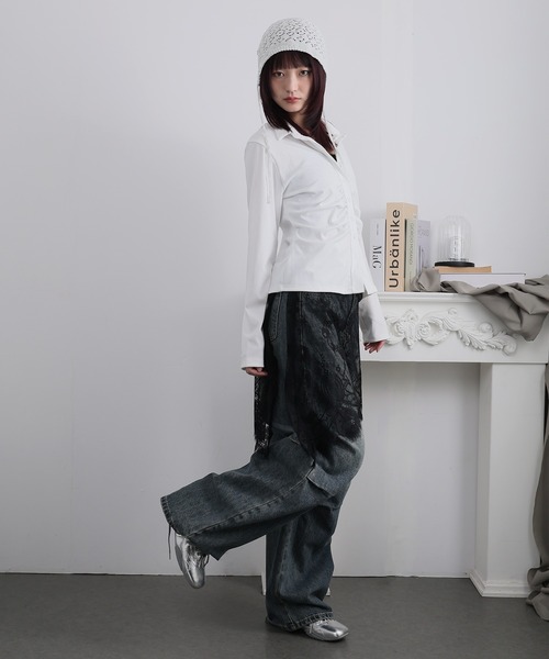 Ulysses(ユリシス)の「レースレイヤードアシメスカート(スカート・レディース・ホワイト/ブラック・F)」の20枚目の写真