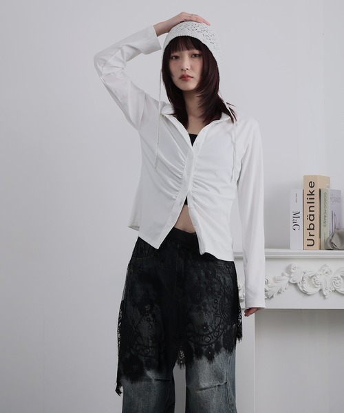 Ulysses(ユリシス)の「レースレイヤードアシメスカート(スカート・レディース・ホワイト/ブラック・F)」の15枚目の写真