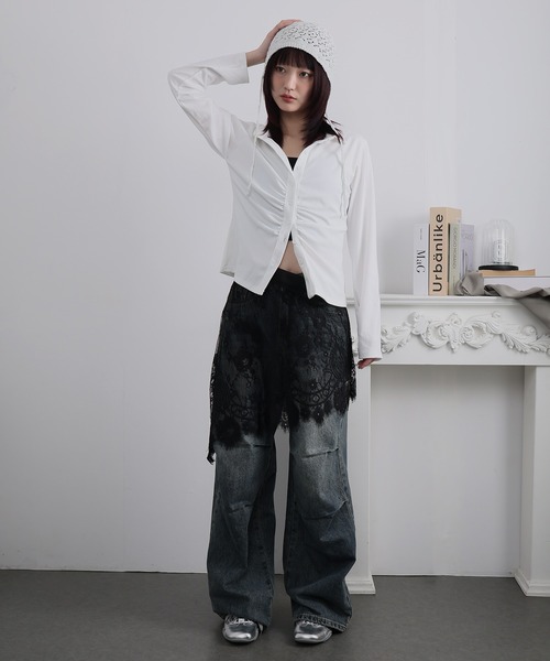 Ulysses(ユリシス)の「レースレイヤードアシメスカート(スカート・レディース・ホワイト/ブラック・F)」の21枚目の写真