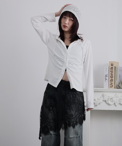 Ulysses(ユリシス)の「レースレイヤードアシメスカート(スカート・レディース・ホワイト/ブラック・F)」の16枚目の写真