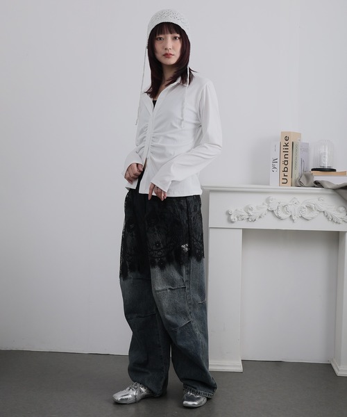 Ulysses(ユリシス)の「レースレイヤードアシメスカート(スカート・レディース・ホワイト/ブラック・F)」の22枚目の写真