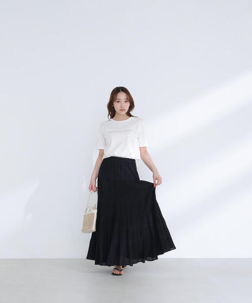 NATURAL BEAUTY BASIC（ナチュラルビューティーベーシック）の「◇メッセージロゴＴシャツ（Tシャツ/カットソー・レディース・オフホワイト/チャコールグレー/ベージュ・FREE）」の14枚目の写真