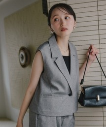 Petitjo | 小さいサイズ 麻調シリーズ ノースリーブジャケット 低身長さん・小柄女性(カバーオール)
