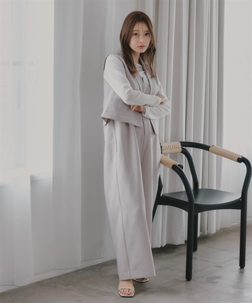 Petitjo(プッチージョ)の「小さいサイズ 麻調シリーズ ノースリーブジャケット 低身長さん・小柄女性(カバーオール・レディース・ブルー/グレー/ベージュ・PL/PM/PS/PSS)」の14枚目の写真