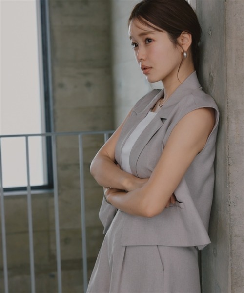 Petitjo(プッチージョ)の「小さいサイズ 麻調シリーズ ノースリーブジャケット 低身長さん・小柄女性(カバーオール・レディース・ブルー/グレー/ベージュ・PL/PM/PS/PSS)」の18枚目の写真