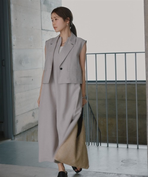 Petitjo(プッチージョ)の「小さいサイズ 麻調シリーズ ノースリーブジャケット 低身長さん・小柄女性(カバーオール・レディース・ブルー/グレー/ベージュ・PL/PM/PS/PSS)」の21枚目の写真