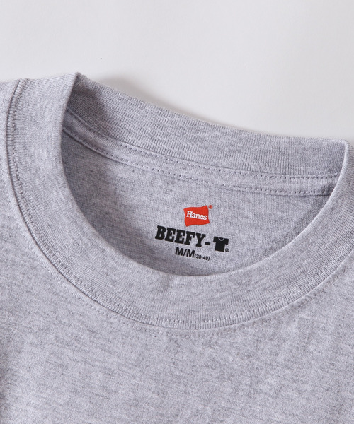 HANES（ヘインズ）の「【Hanes/ヘインズ】メンズ 大きいサイズ ビーフィーTシャツ（Tシャツ/カットソー・メンズ・ヘザーグレー・XXL/3XL）」の4枚目の写真