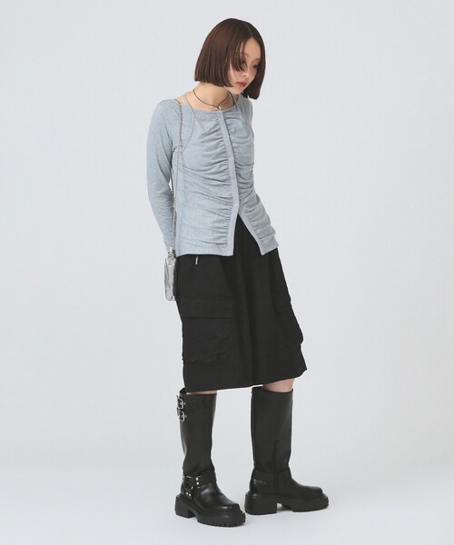 Ray BEAMS（レイビームス）の「カーゴ ハーフ パンツ（カーゴパンツ・レディース・オリーブ/ブラック・1/0）」の4枚目の写真