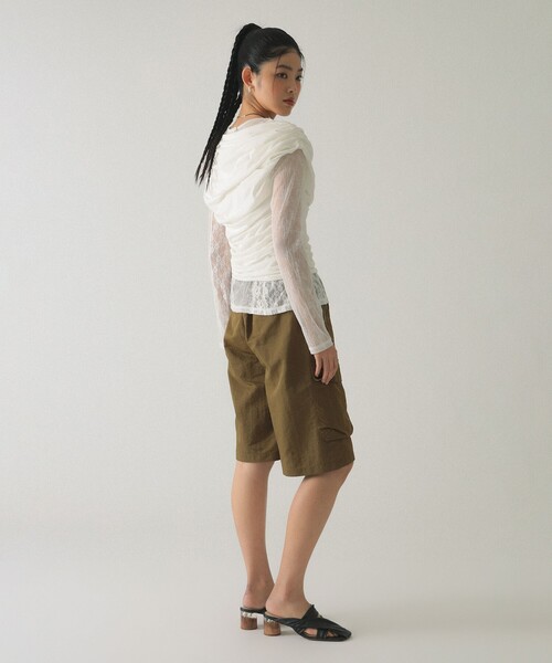 Ray BEAMS（レイビームス）の「カーゴ ハーフ パンツ（カーゴパンツ・レディース・オリーブ/ブラック・1/0）」の9枚目の写真