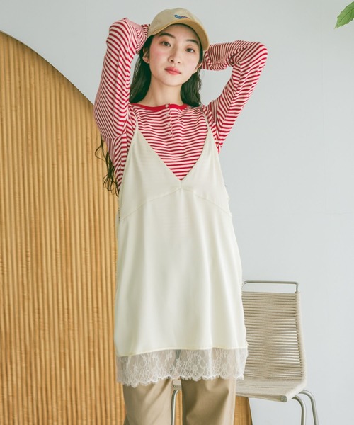 niko and...（ニコアンド）の「コットンヘンリーネックプルオーバー（Tシャツ/カットソー・レディース・レッド/ライトブルー/ネイビー・FREE）」の6枚目の写真