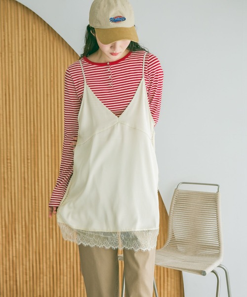 niko and...（ニコアンド）の「コットンヘンリーネックプルオーバー（Tシャツ/カットソー・レディース・レッド/ライトブルー/ネイビー・FREE）」の7枚目の写真