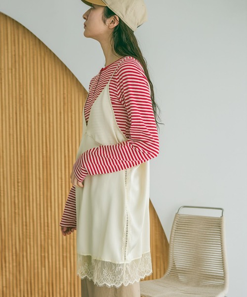 niko and...（ニコアンド）の「コットンヘンリーネックプルオーバー（Tシャツ/カットソー・レディース・レッド/ライトブルー/ネイビー・FREE）」の8枚目の写真