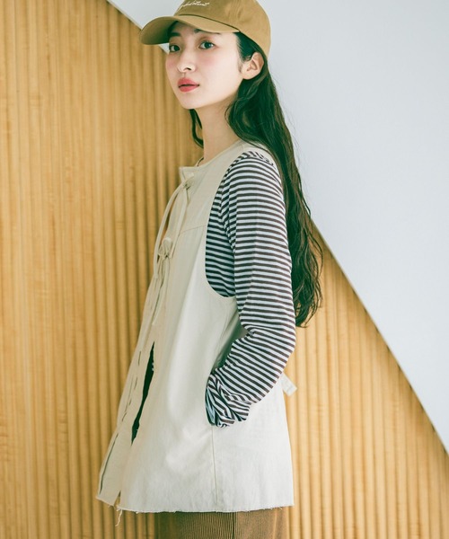 niko and...（ニコアンド）の「コットンヘンリーネックプルオーバー（Tシャツ/カットソー・レディース・レッド/ライトブルー/ネイビー・FREE）」の13枚目の写真