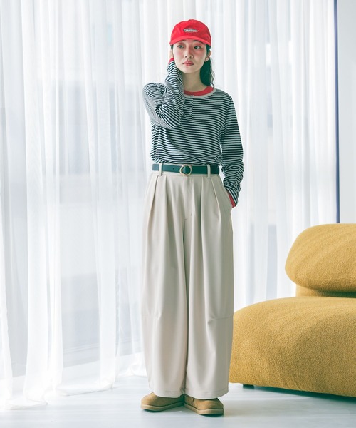 niko and...（ニコアンド）の「コットンヘンリーネックプルオーバー（Tシャツ/カットソー・レディース・レッド/ライトブルー/ネイビー・FREE）」の17枚目の写真