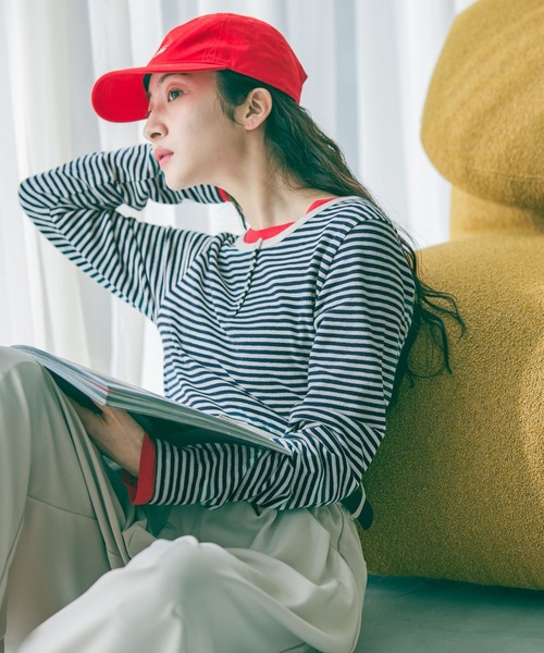 niko and...（ニコアンド）の「コットンヘンリーネックプルオーバー（Tシャツ/カットソー・レディース・レッド/ライトブルー/ネイビー・FREE）」の21枚目の写真