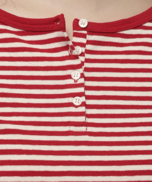 niko and...（ニコアンド）の「コットンヘンリーネックプルオーバー（Tシャツ/カットソー・レディース・レッド/ライトブルー/ネイビー・FREE）」の4枚目の写真