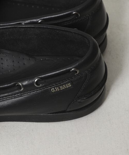 G.H.BASS（ジーエイチバス）の「G.H.BASS/ジーエイチバス 販路限定 CAMP MOC DECKER SOFT / BA12001A (25cm～28cmサイズ展開)（モカシン/デッキシューズ・メンズ・ブラック・8/7/10/9）」の2枚目の写真
