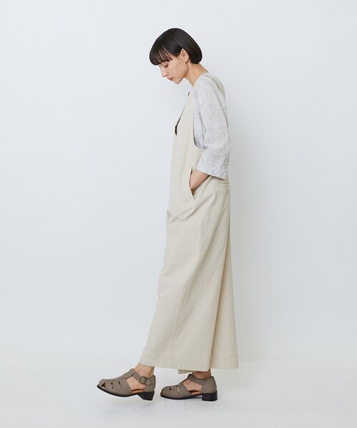 LOISIR(ロワズィール)の「【MTサイズ有り】グランジコットンポプリンオールインワン(サロペット/オーバーオール・レディース・ベージュ/ブラウン・M/MT)」の5枚目の写真
