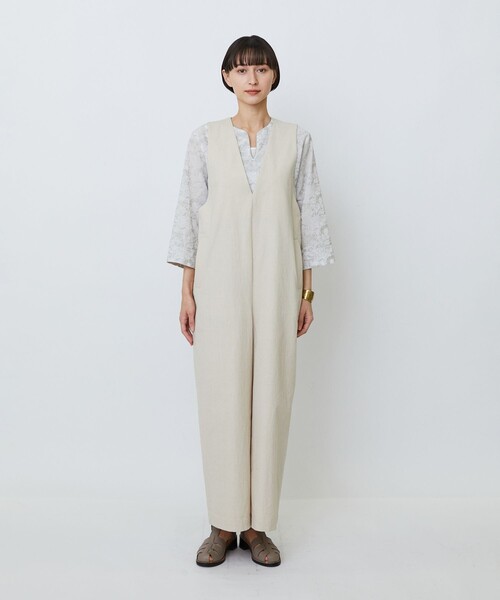 LOISIR(ロワズィール)の「【MTサイズ有り】グランジコットンポプリンオールインワン(サロペット/オーバーオール・レディース・ベージュ/ブラウン・M/MT)」の7枚目の写真