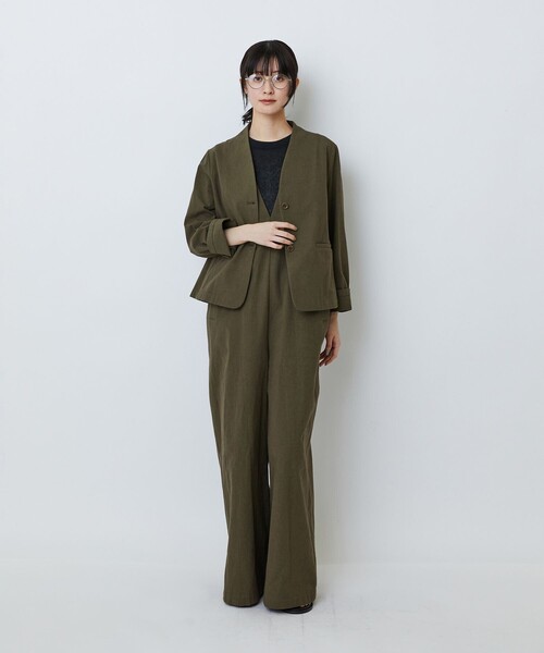 LOISIR(ロワズィール)の「【MTサイズ有り】グランジコットンポプリンオールインワン(サロペット/オーバーオール・レディース・ベージュ/ブラウン・M/MT)」の10枚目の写真