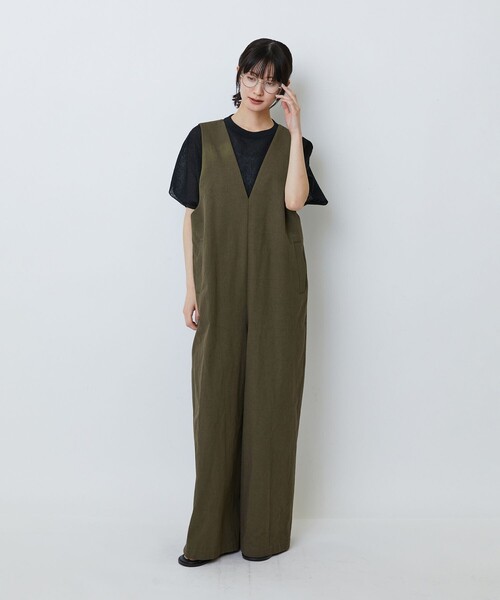 LOISIR(ロワズィール)の「【MTサイズ有り】グランジコットンポプリンオールインワン(サロペット/オーバーオール・レディース・ベージュ/ブラウン・M/MT)」の11枚目の写真